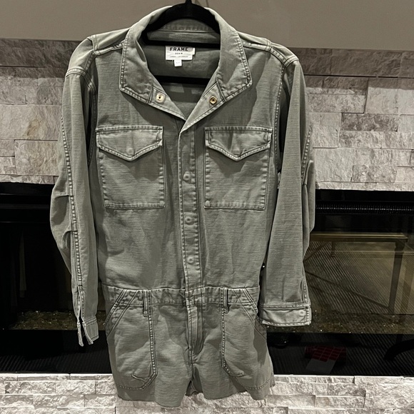 Frame Denim women’s military green short overall size small - Picture 1 of 16